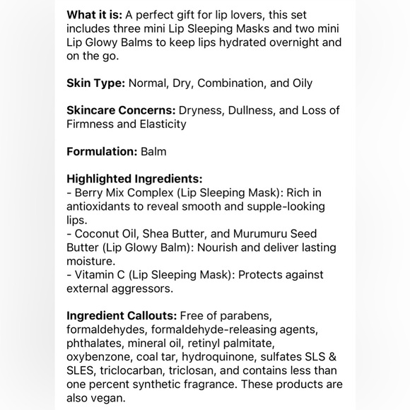 LANEIGE Midnight Minis Lip Glowy Balm and Lip Sleeping Mask Gift Set - Brand New - Picture 6 of 9